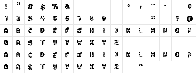 Banana Regular  glyph index