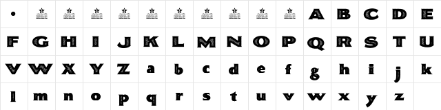 BONNEVILLE co. Personal Use Regular  glyph index