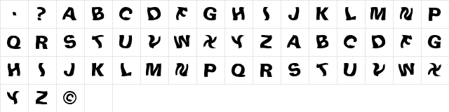 LinusPlaySW Regular  glyph index
