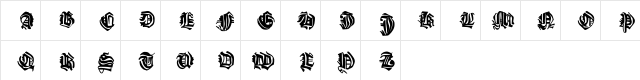 WeimarCaps Regular  glyph index