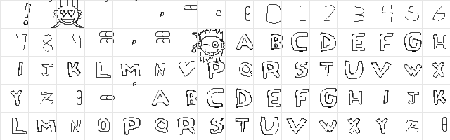 Love Drug Regular  glyph index