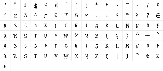 Dragon Harbour Regular  glyph index