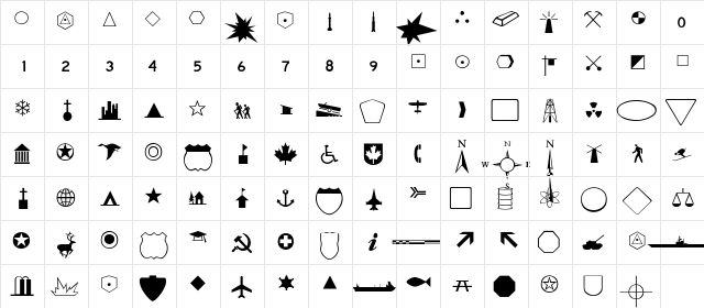 Carta-Thin Regular  glyph index