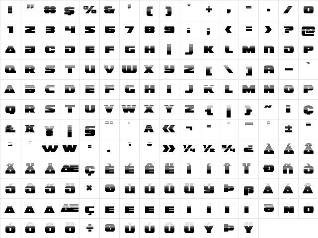 Guardian Halftone Regular  glyph index