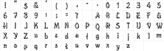 Treehouse Regular  glyph index