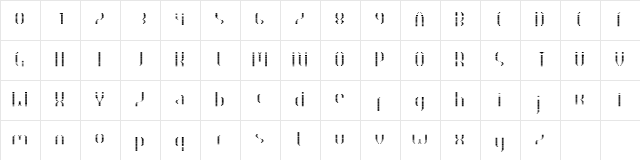HEAVYwood engraved fill Regular  glyph index