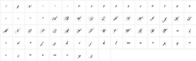 Typo Script HPLHS  glyph index