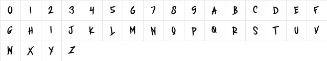 MONSTERS Regular  glyph index