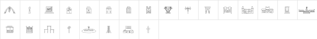 Pradiconos Regular  glyph index