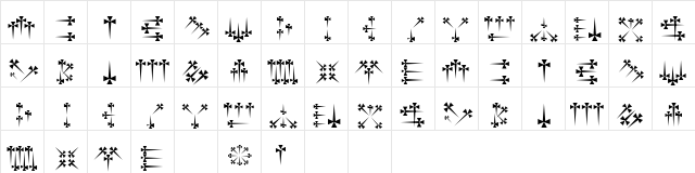 Daggers Regular  glyph index