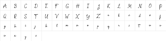 Violette Regular  glyph index