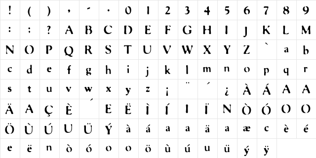 FloMotion Regular  glyph index