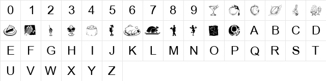 tungfont food 003 Regular  glyph index