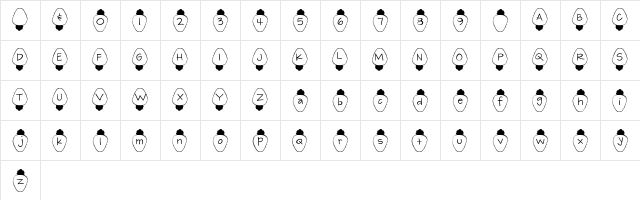 New Regular  glyph index