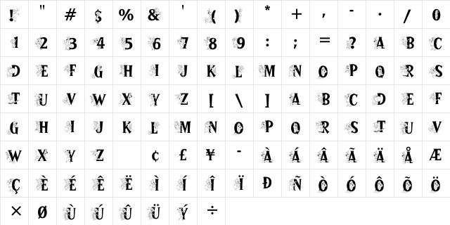 Jetsons Regular  glyph index