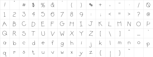 DJ Light Regular  glyph index