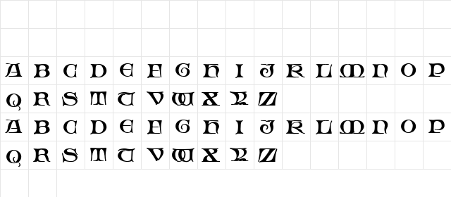 Fabliaux Regular  glyph index