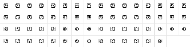 Retrospective Capitals 8 Regular  glyph index