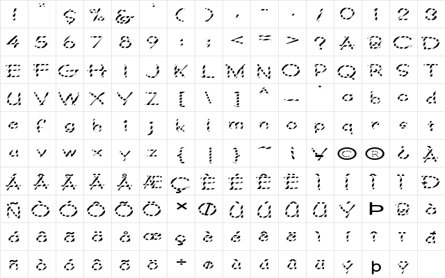 FZ JAZZY 34 STRIPED EX Normal  glyph index