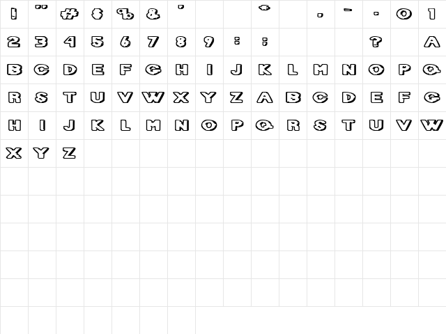 Halloween Regular  glyph index