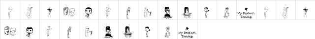 My Brothers Drawings Regular  glyph index