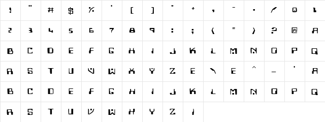 Homemade Robot Expanded Expanded  glyph index