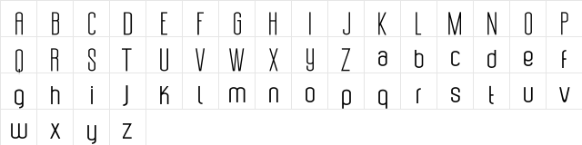 uzunduraz Regular  glyph index