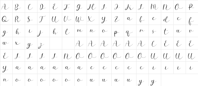 Sillmy DEMO Regular  glyph index