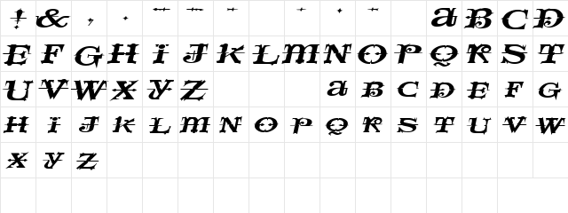 SpaceIveyExtended Italic  glyph index