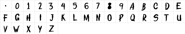 ROLLING STROKES  DEMO Regular  glyph index