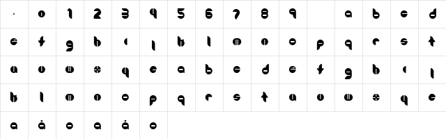 Bouncer Regular  glyph index