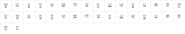 Cats and Dogs Regular  glyph index