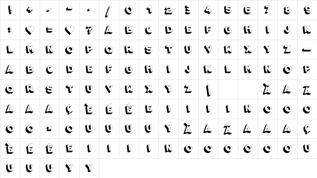 HyperCool3D Regular  glyph index