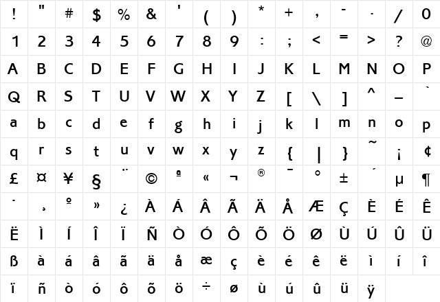 CorinthianEF Regular  glyph index