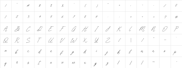 Signorth Regular  glyph index