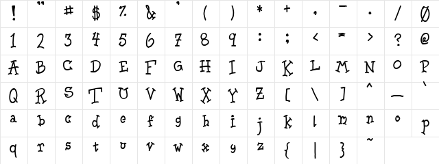 Leech Regular  glyph index