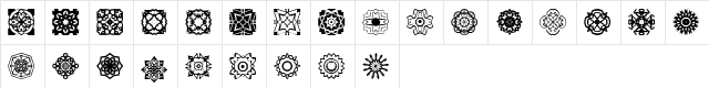 Dizzinz Swirlies Dizzinz Swirlies  glyph index