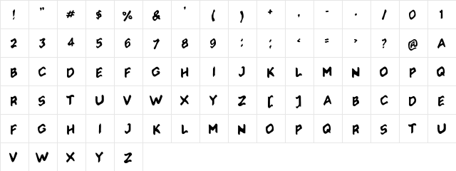 Soliaterz Regular  glyph index