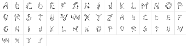 AlphaFitness Regular  glyph index