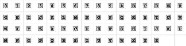 Courier Initials Regular  glyph index