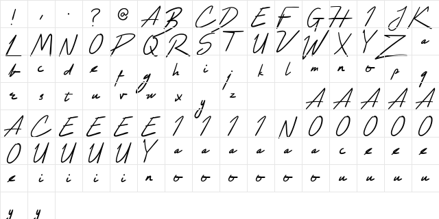 Husslee Break Regular  glyph index