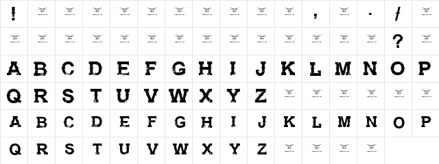 Gunfighter Academy Regular  glyph index