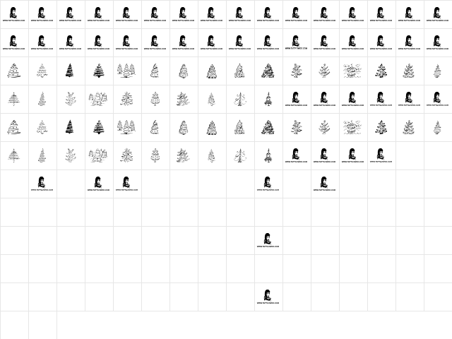 Fun Christmas Trees Regular  glyph index