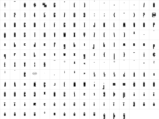 MOON Runner Laser Regular  glyph index