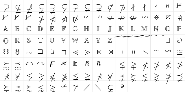 msbm6 Regular  glyph index