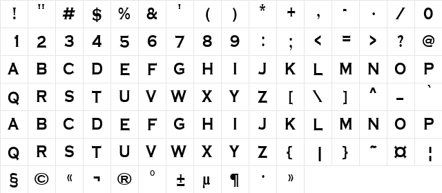 a_CopperGothTitul Bold  glyph index