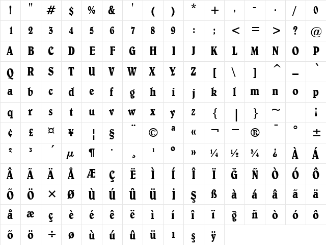 00372 Regular  glyph index