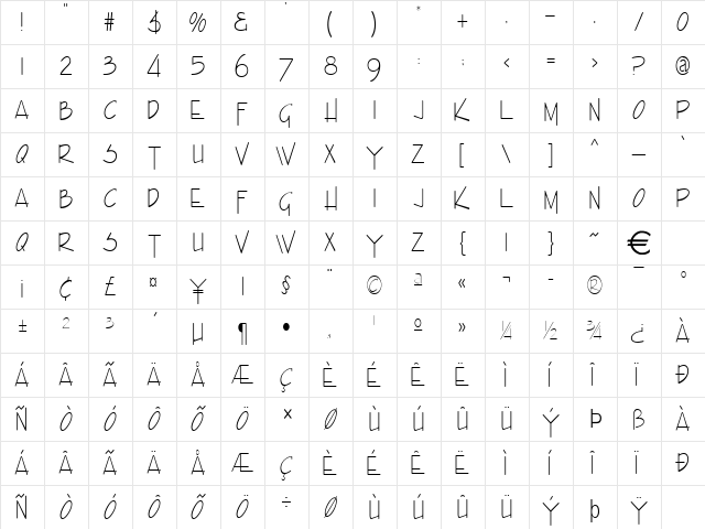 EnviewCondensedLight Normal  glyph index