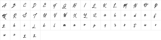 Mariose FREE Regular  glyph index