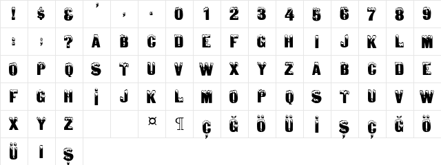 Igloo Regular  glyph index